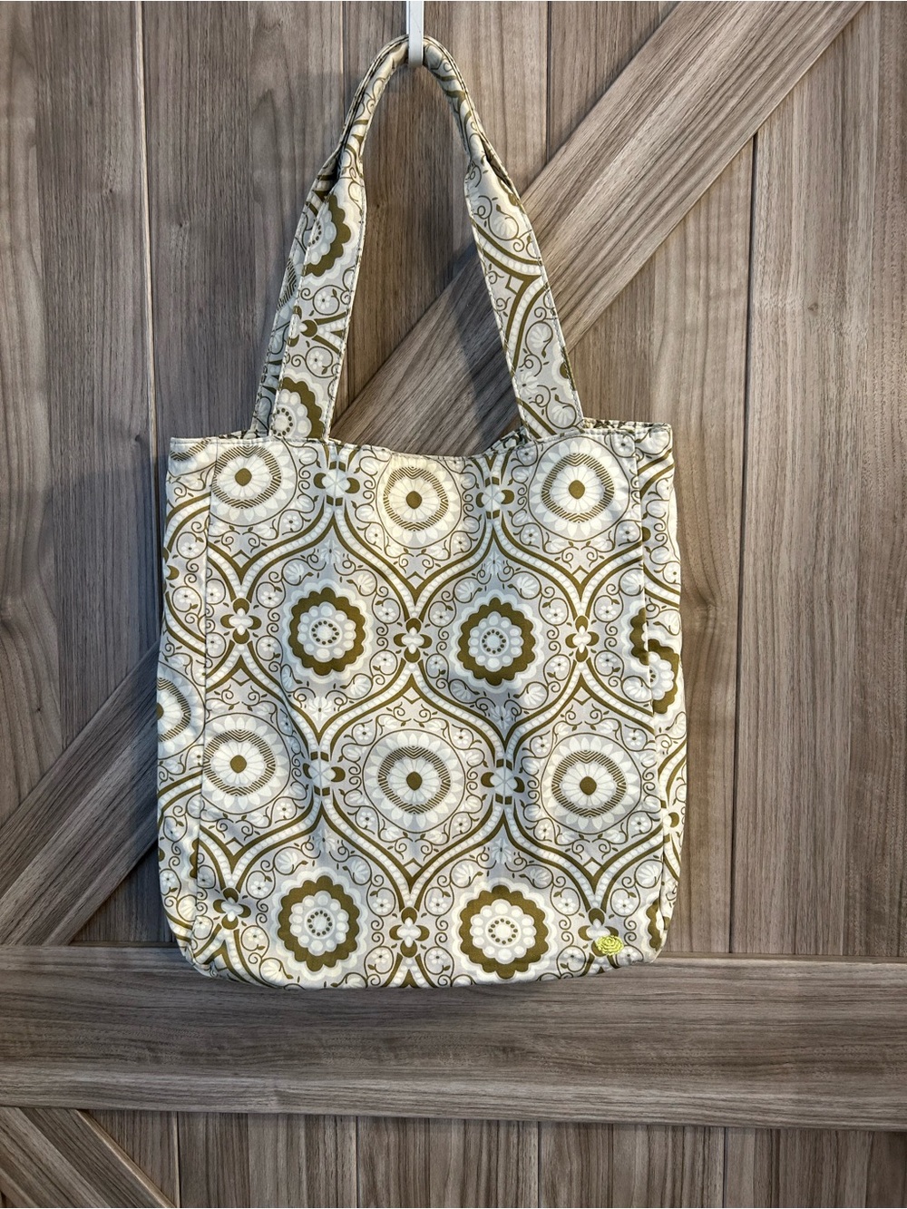 Amy Butler for Kalencom Organic Cotton Tote Bag - Olive Green  Multi-Print